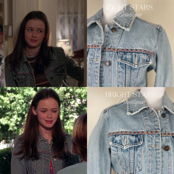 Rare Vintage Embroidered ASO Rory Gilmore Denim Jacket Gilmore Girls Small - Picture 3 of 10